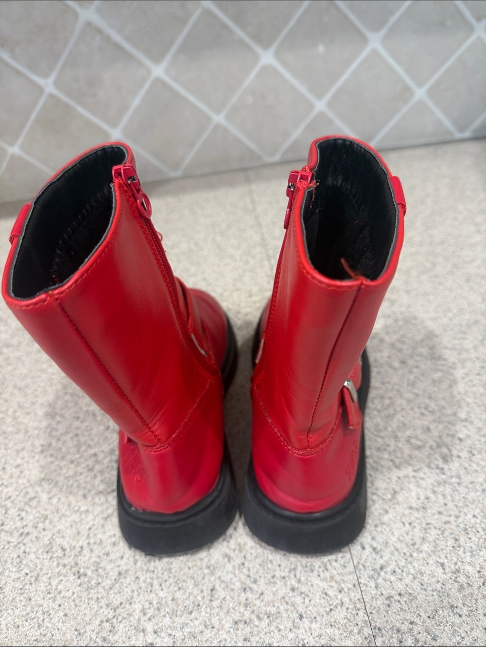 IRO Kids Red Studded Mid-Calf Boots - Picture 3 of 5